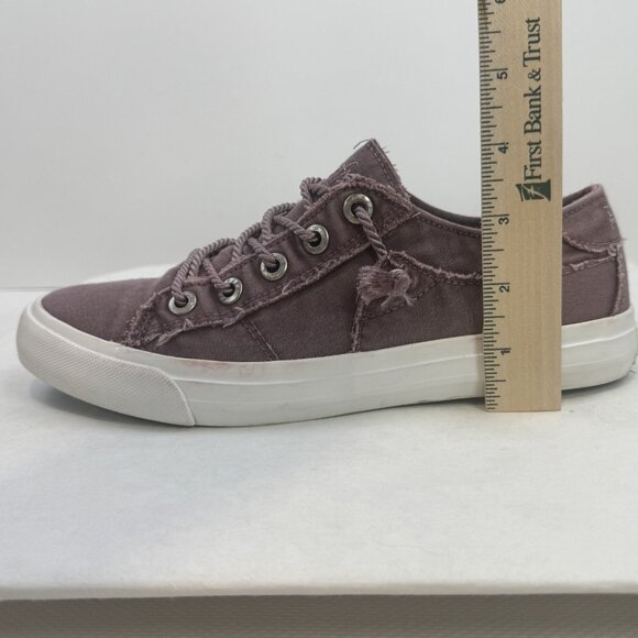Blowfish Malibu Womens 8/8.5 Martina Faded Burgundy Distressed Canvas Sneakers - Picture 9 of 11
